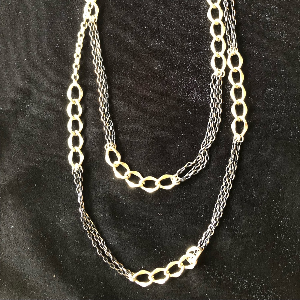Black and gold “baked beads” necklace